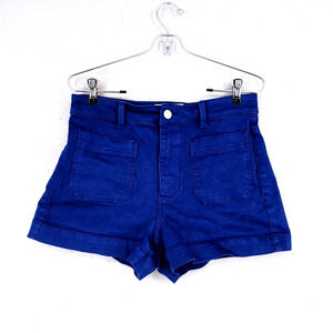 Everlane The Way High Cotton Shorts High Rise Navy Blue Womens Sz 4 Front Pocket